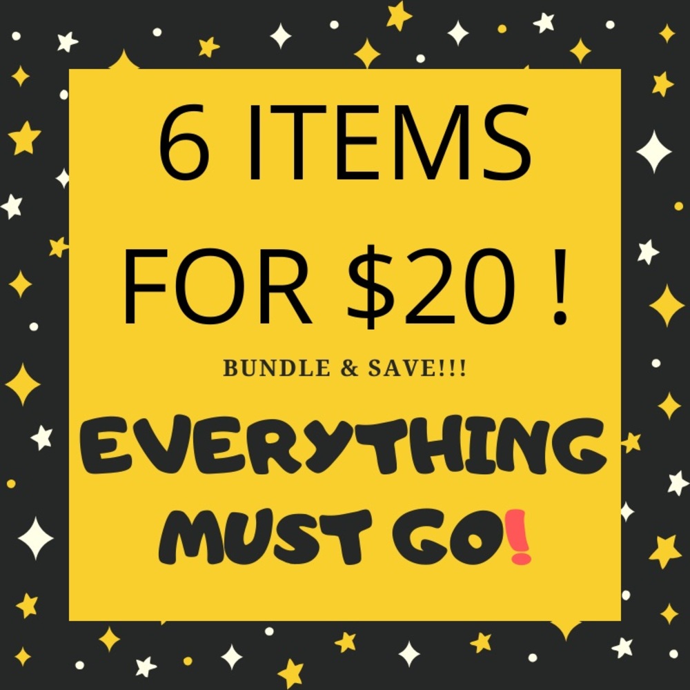 6 items for $20!!